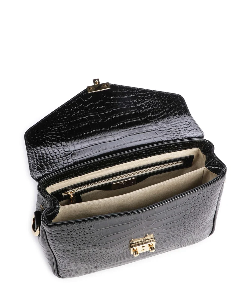 Maison Mollerus Croco Marly Umhängetasche classic schwarz