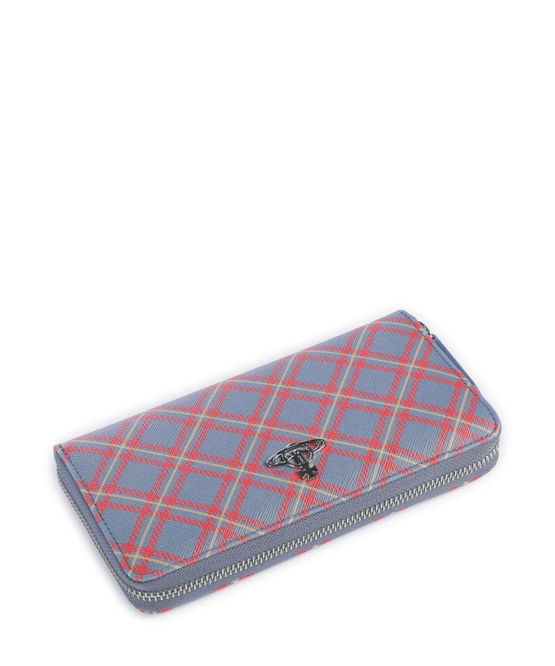Vivienne Westwood Saffiano Printed Classic Geldbörse blue/orange tartan