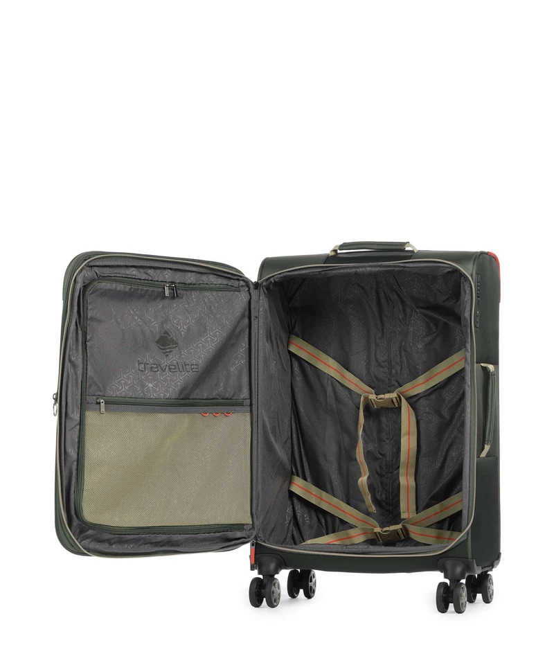 Travelite Color Craze 4-Rollen Trolley Set oliv