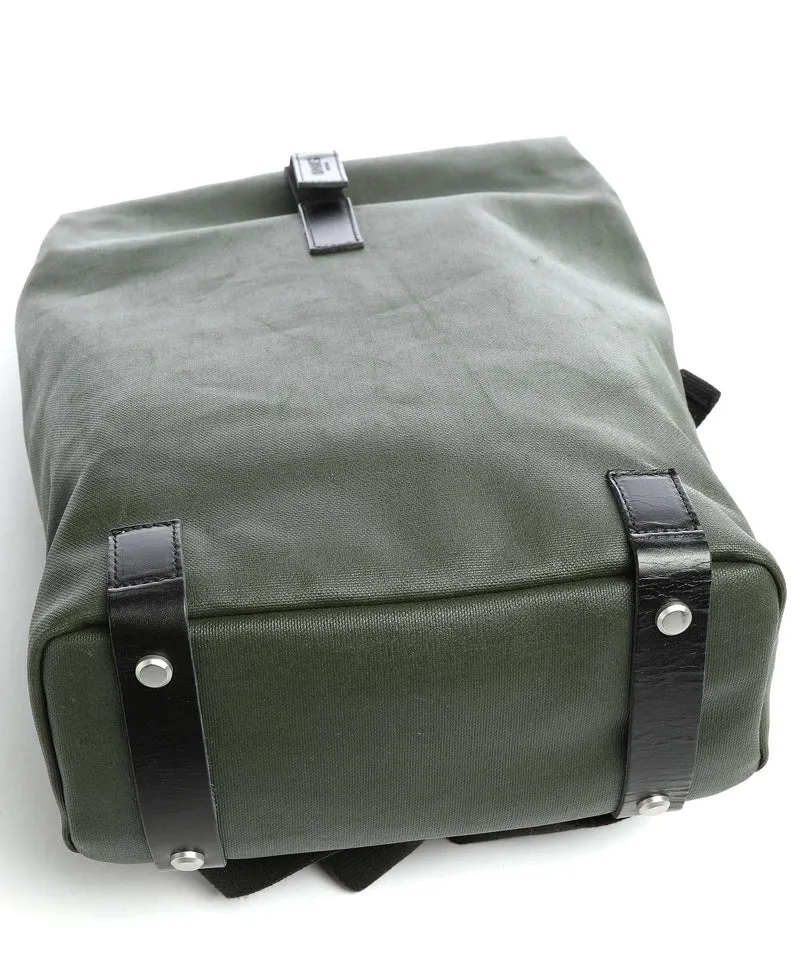 Brooks England Pickwick Cotton Canvas Small Rolltop Rucksack forest