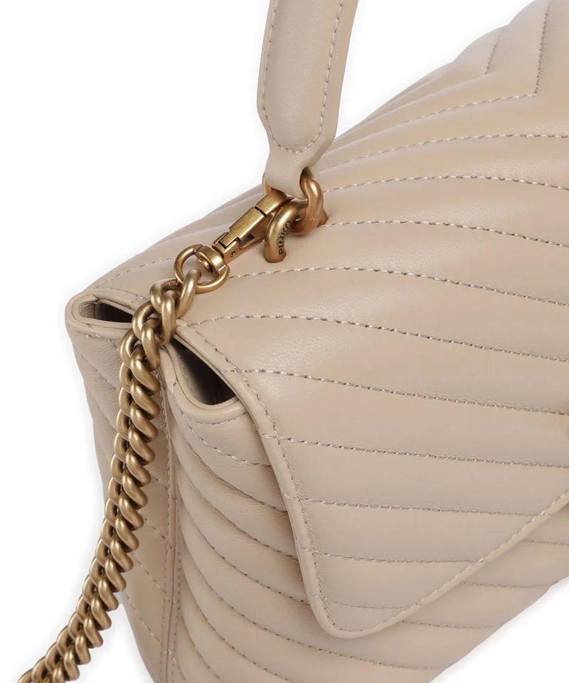 Pinko Love Lady Puff Classic Handtasche beige/grigio fumo/antique gold