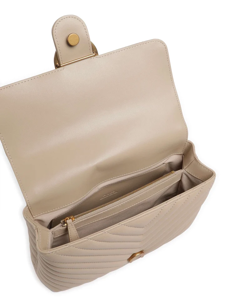 Pinko Love Lady Puff Classic Handtasche beige/grigio fumo/antique gold