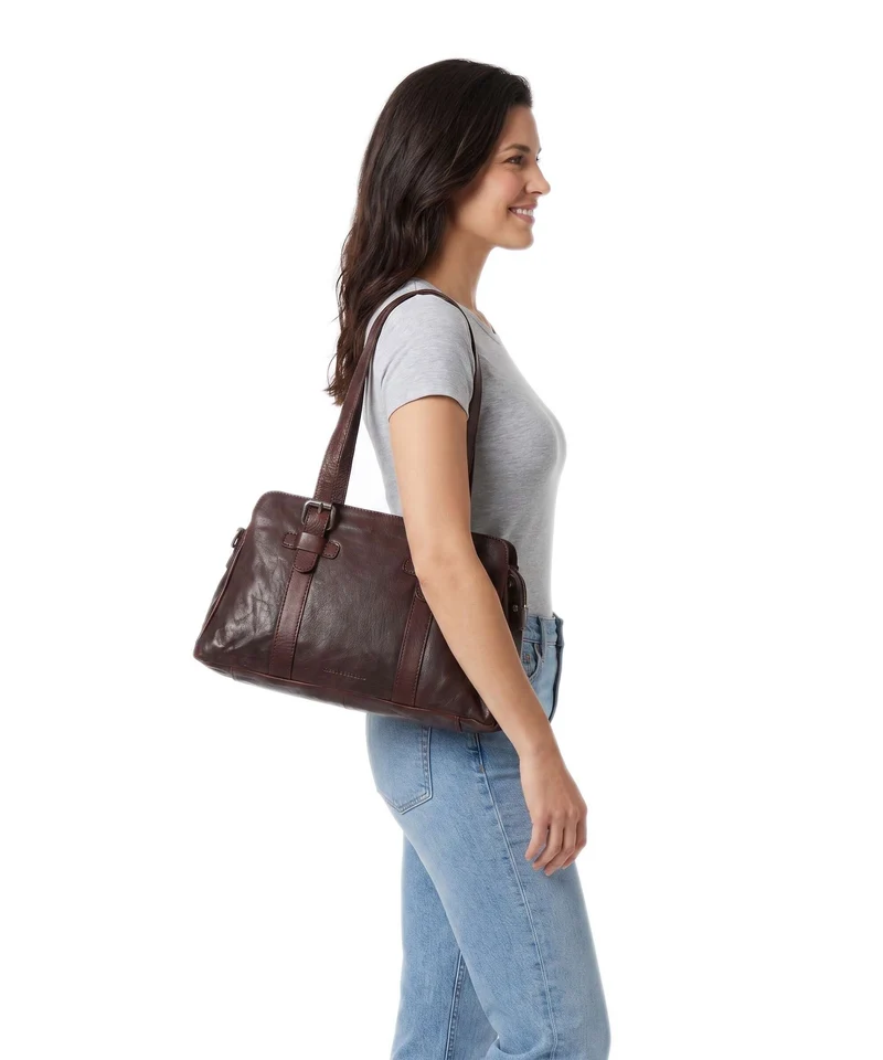 Spikes & Sparrow Bronco Schultertasche dark brown