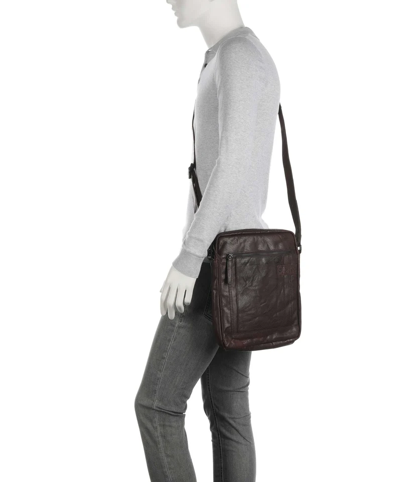 Spikes & Sparrow Bronco Jayed Umhängetasche dark brown