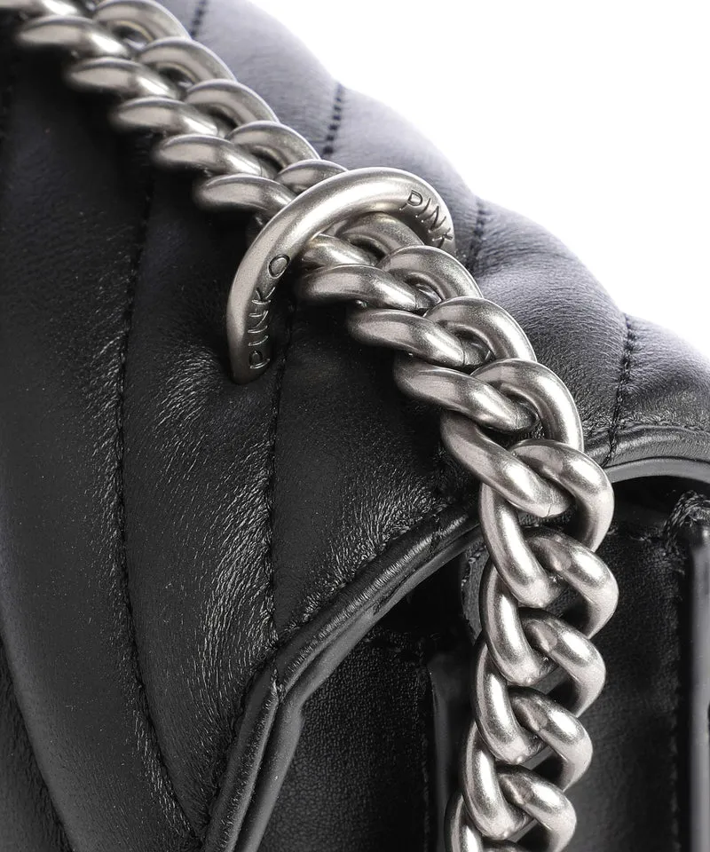 Pinko Love One Classic Schultertasche nero/old silver