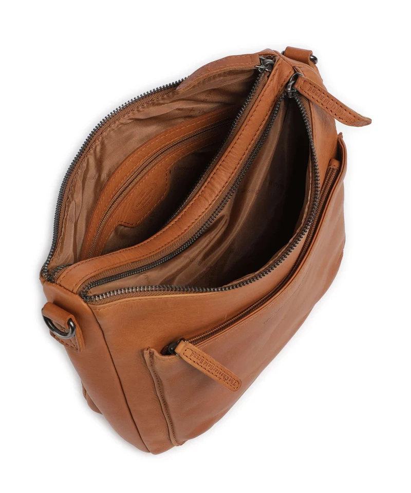 The Chesterfield Brand Wax Pull Up Cow Tivra Schultertasche cognac