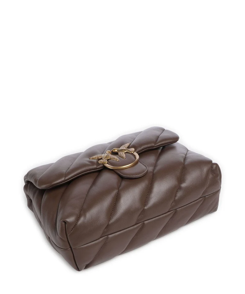 Pinko Love Puff Big Schultertasche marrone castano/antique gold