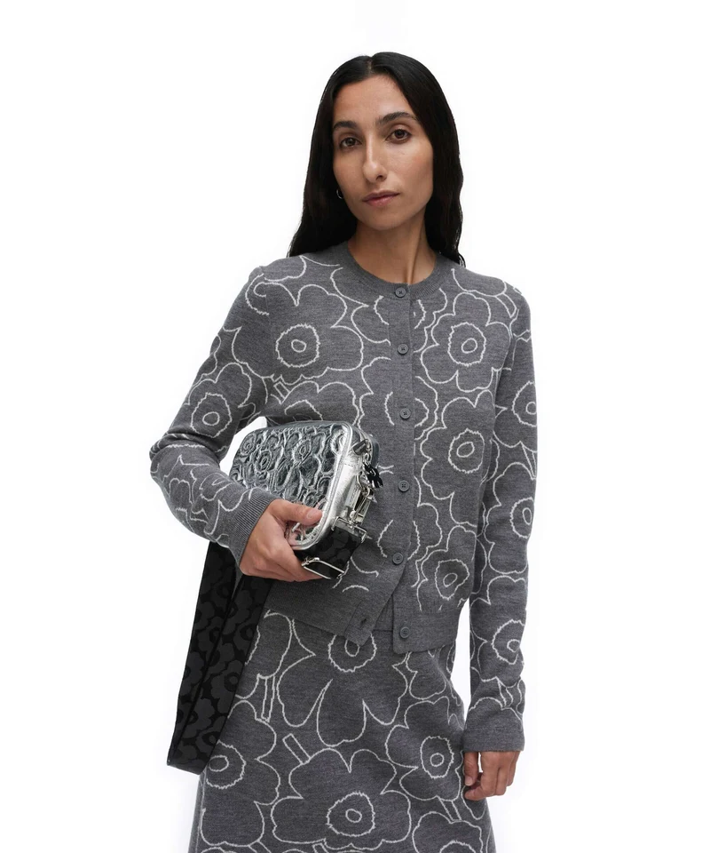 Marimekko Gratha Soft Unikko Umhängetasche silver
