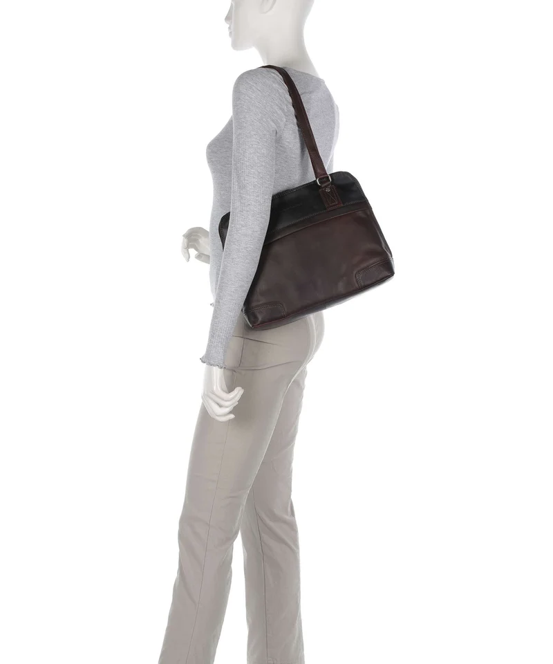 The Chesterfield Brand Wax Pull Up Cow Belgrado Schultertasche brown