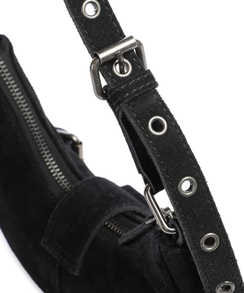 Núnoo Suede Palma Schultertasche black