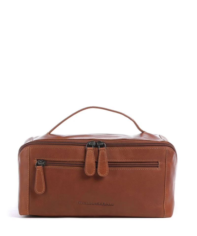The Chesterfield Brand Wax Pull Up Cow Elmia Kulturbeutel cognac