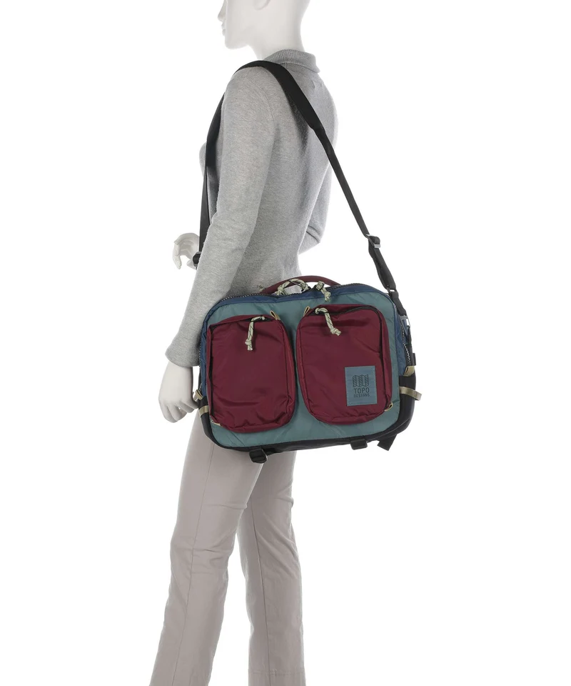 Topo Designs Global Aktentasche dark denim/burgundy