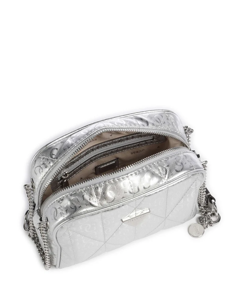 Guess Aldina G-Shine Umhängetasche silver