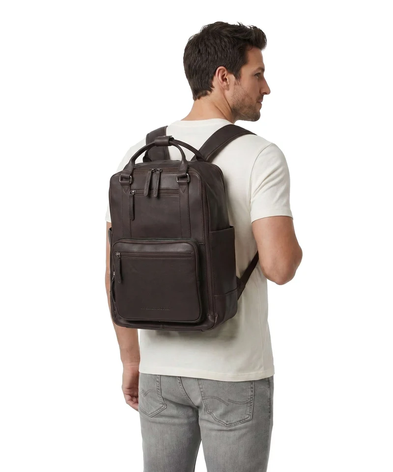 The Chesterfield Brand Wax Pull Up Cow Calden Rucksack brown