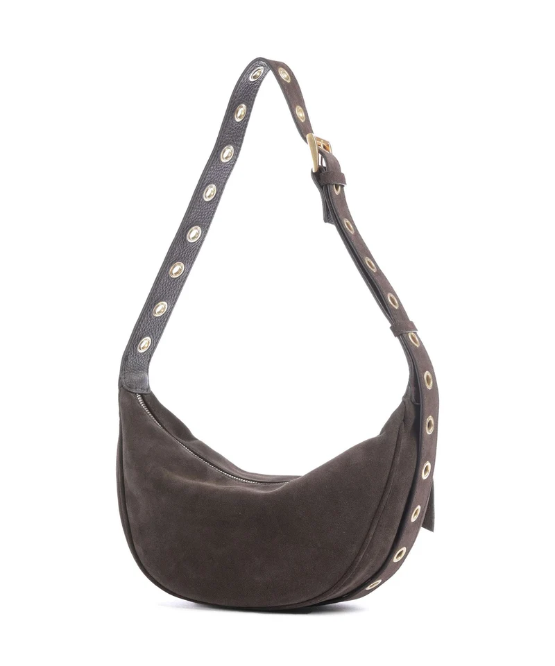 Abro Suede By My Side Small Schultertasche dark brown