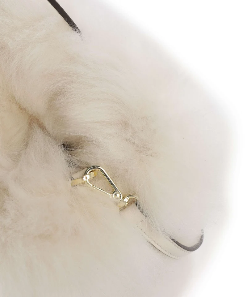 Abro Shearling Noelle Handtasche beige