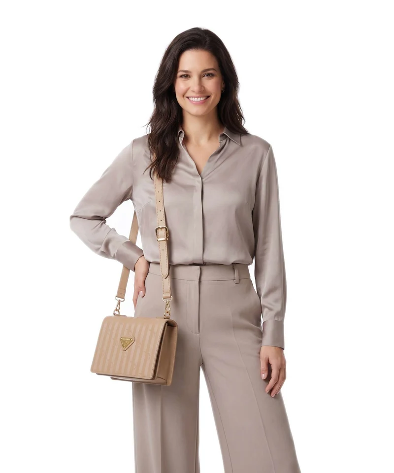 Maison Mollerus Vinerus Melide Umhängetasche cappuccino beige/nastro