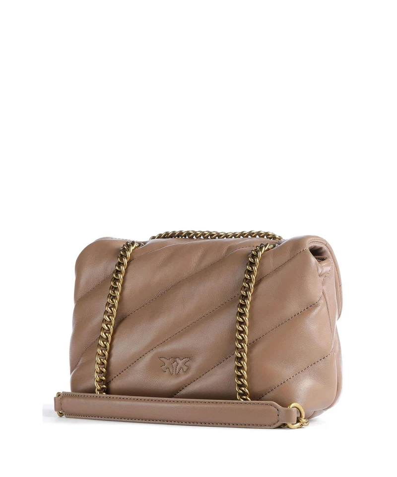 Pinko Love Puff Mini Schultertasche biscotto zenzero/antique gold