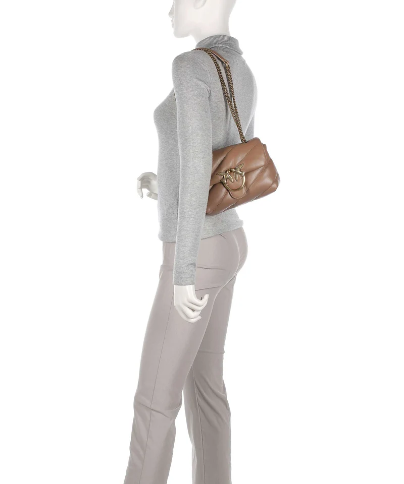 Pinko Love Puff Mini Schultertasche biscotto zenzero/antique gold