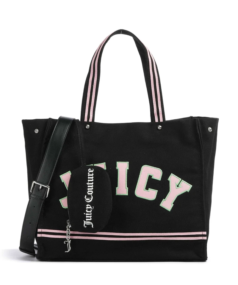 Juicy Couture Iris Patch Canvas L Shopper black/juicy pink