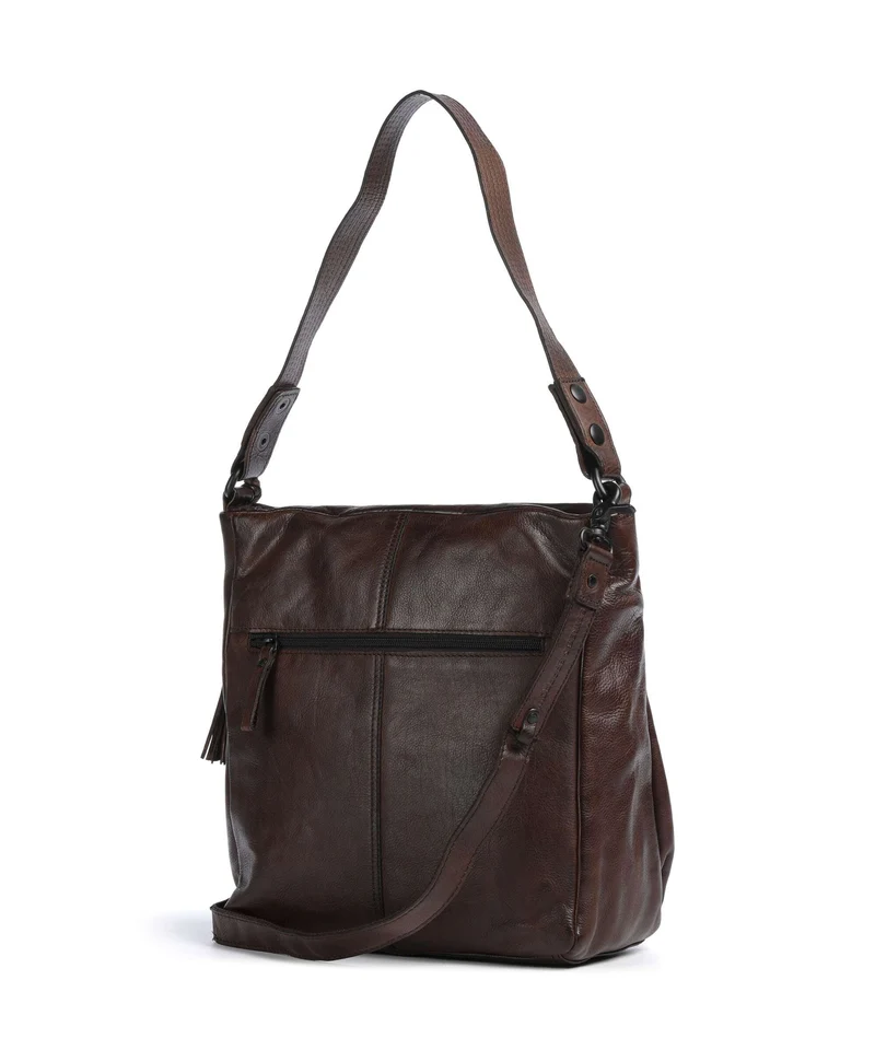 Spikes & Sparrow Apache Saar Schultertasche dark brown
