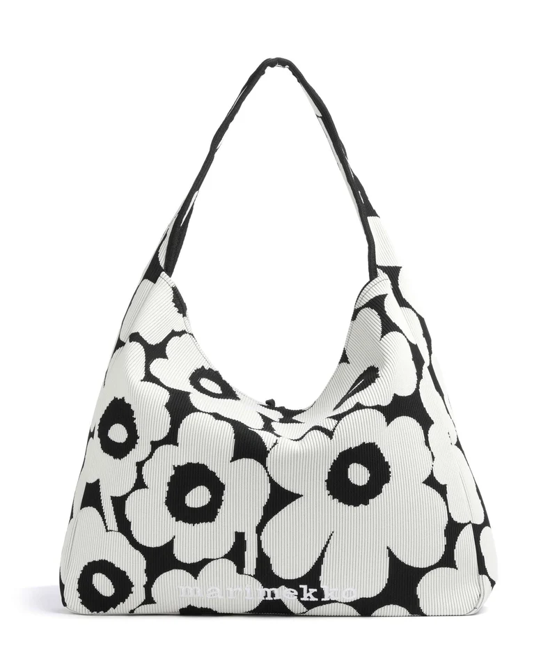Marimekko Knitted Unikko Beuteltasche black/offwhite