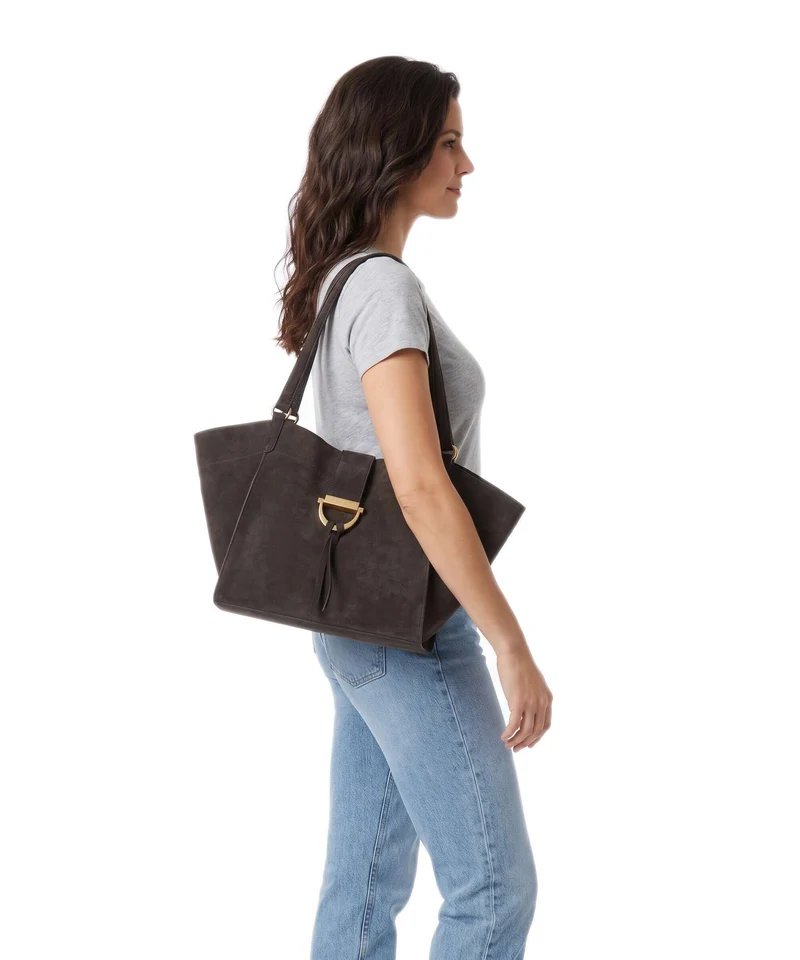 Abro Suede Temi Shopper dark brown