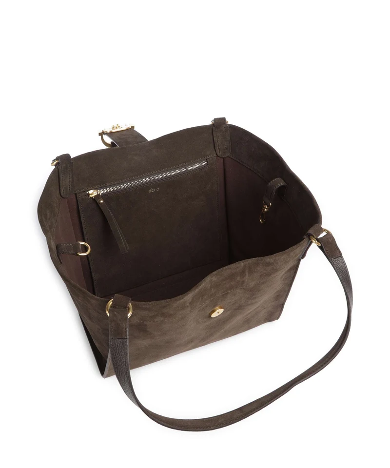 Abro Suede Temi Shopper dark brown