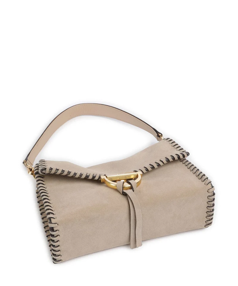 Abro Suede Temi Stitch Schultertasche natural