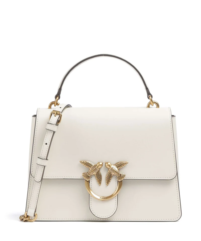 Pinko Love One Classic Handtasche bianco seta/antique gold