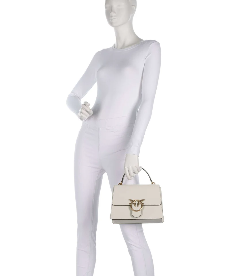 Pinko Love One Classic Handtasche bianco seta/antique gold