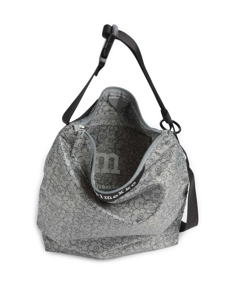 Marimekko Neat Unikko Piirto M Beuteltasche grey/black