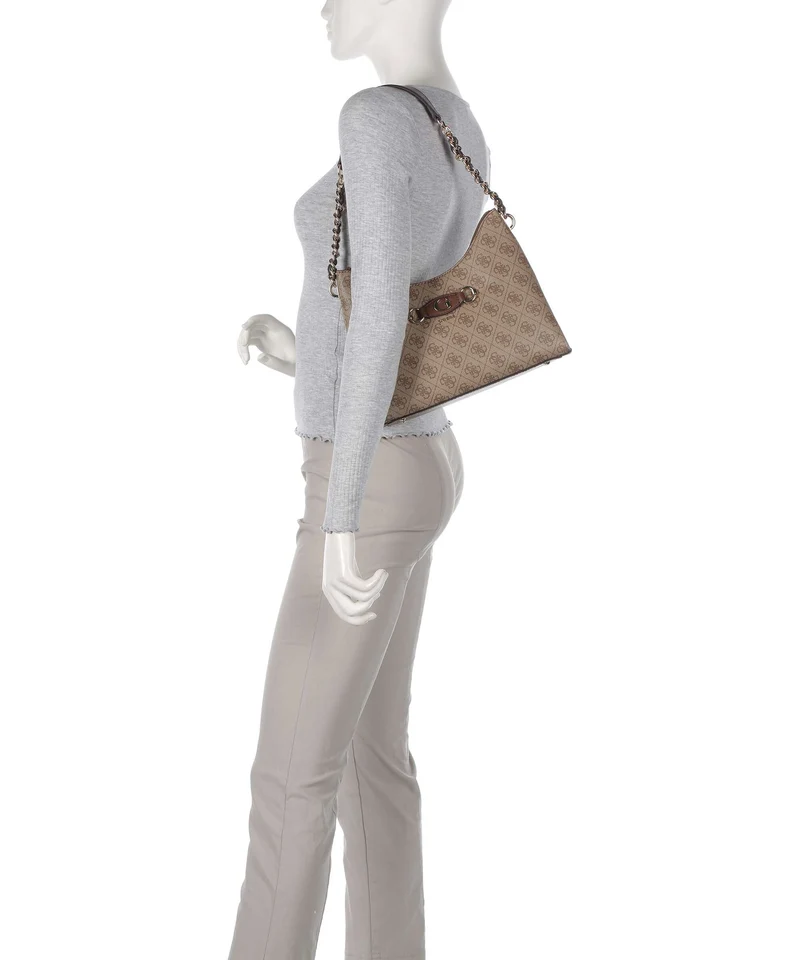 Guess Izzy Schultertasche latte logo/brown